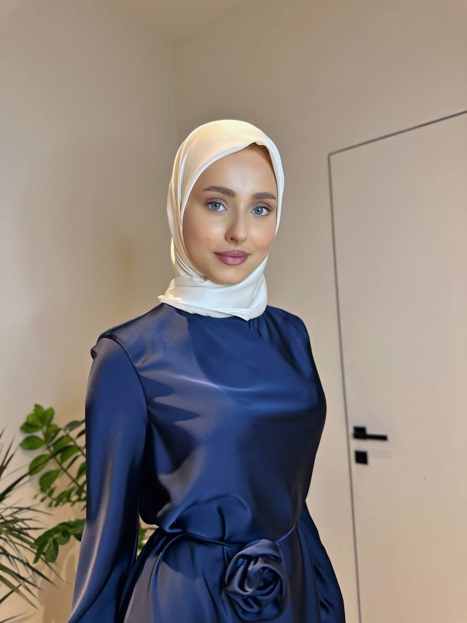 Kadın Tesettür Yeşil Rose Uzun Elbise – Abiye, Saten, Zarif